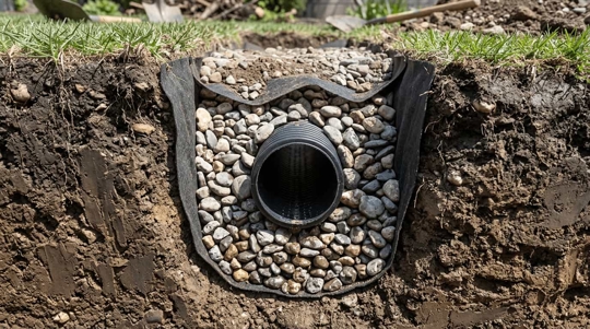 Can I install a French drain with the holes facing up?